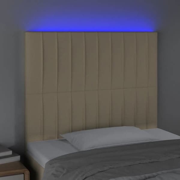 Maison Exclusive - LED-pääty, kerma 80x5x118/128 cm, kangas Grädde