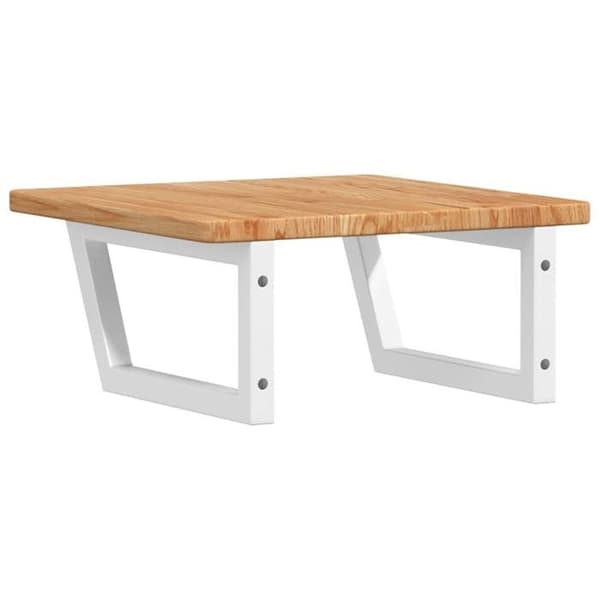 Væghylde til vask - MAISON EXCLUSIVE - Mod. 50 cm - Stål - Massivt egetræ - Pladsbesparende ophængt