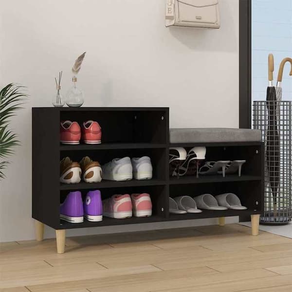 Skoark - EKSKLUSIV HUS - 102x36x60 cm - Sort - 5 rum - Ingeniørtræ Svart