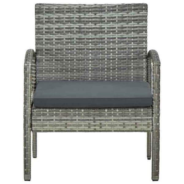 Maison Exclusive - Trädgårdsstol med kudde i flätad resin Grå Grå