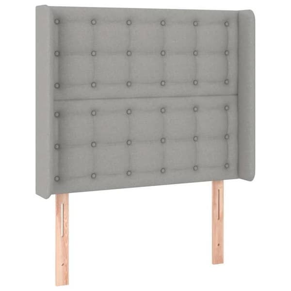 Maison Exclusive - Päätylevy korvilla Vaaleanharmaa 93x16x118/128 cm Kangas Ljusgrått
