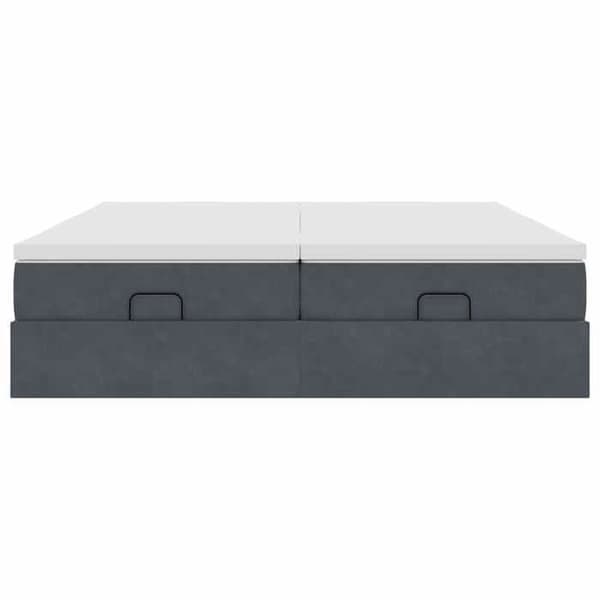 Maison Exclusive - Sängram ottoman med mörkgrå madrass 180x200cm sammet mörkgrå, vit
