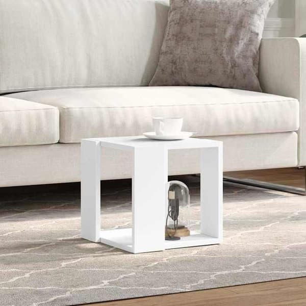 Maison Exclusive - Hvid sofabord 32x32x30 cm ingeniørtræ Vit
