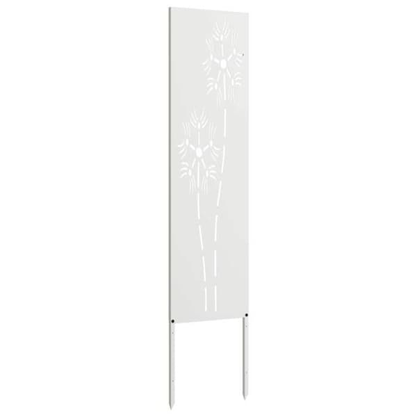 Integritetsskärm trädgård - EXKLUSIV HEM - Fretwork - Vit - Matt stål - 32 x 140 cm Vit