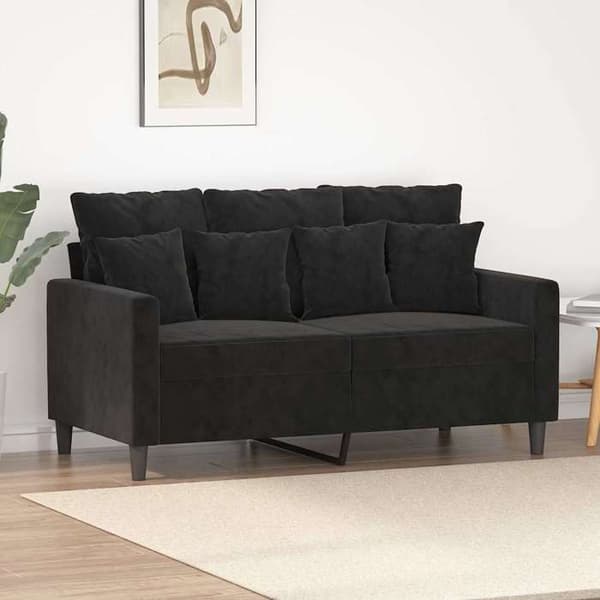 Maison Exclusive - Musta 2-paikkainen sohva 120 cm Sametti