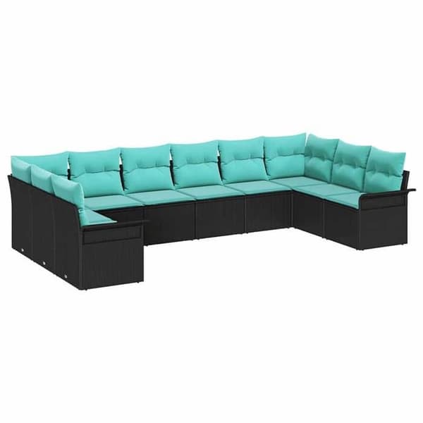 Maison Exclusive - Sæt af 10 pc have-sofaer i sort polyrotin