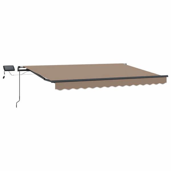 Fällbart tak - EXKLUSIVT HUS - 400×350 cm - Tyg & aluminium - Solcell LED - Manuell Mol