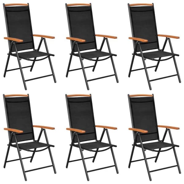 Maison Exclusive - Have spisebordssæt 7 dele Aluminium Sort