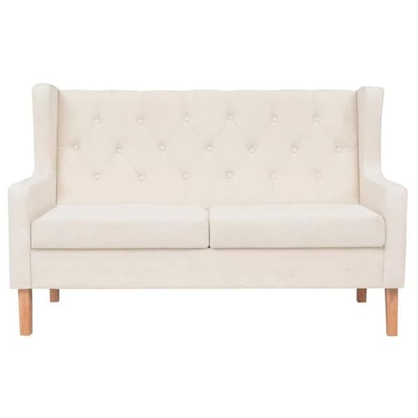 Soffgrupp - Maison Exclusive - Klädd i polyester - 2/3 platser - Vit kräm Vit grädde