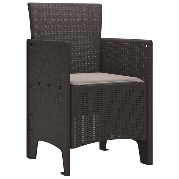 Maison Exclusive - Trädgårdsstol 2 st Brun Polypropen brun