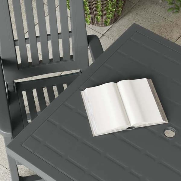 Havemøbel - EKSKLUSIV HUS - 80x75x72 cm - Antracit - Plastik - Hul til parasol antracit