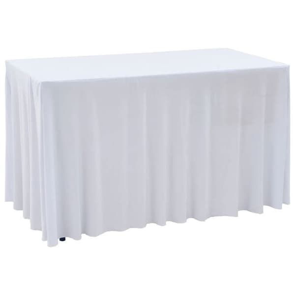 Maison Exclusive - Elastiska bordsdukar med kjol 2 st 120x60,5x74cm Vit Vit