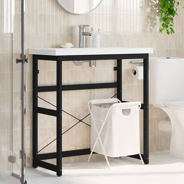 Maison Exclusive - Badeværelsesvaskeramme Sort 79x38x83 cm Jern