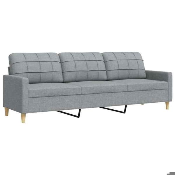Maison Exclusive - Soffa 3-sits Grå 210 cm Tyg Ljusgrått