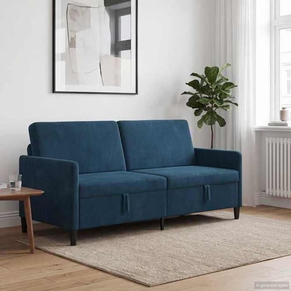 Maison Exclusive - Sofa med opbevaring Blå 192 x 78 x 87 cm Polyester