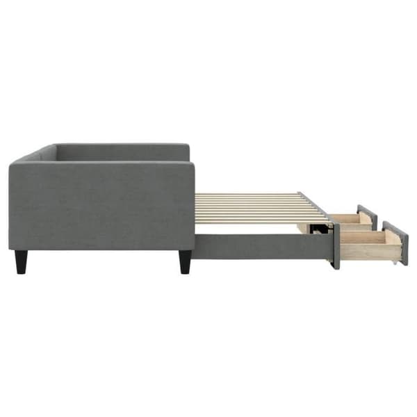 Päivävuode - EXKLUSIIVINEN KOTI - 2-in-1 vuode 100x200 cm - Alusvuode - 2 laatikkoa - Harmaa kangas