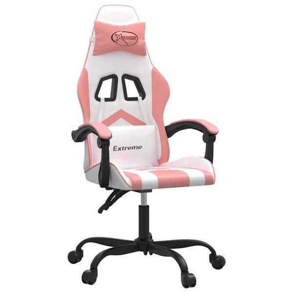 Maison Exclusive - Spelstol Vit och rosa Konstläder
