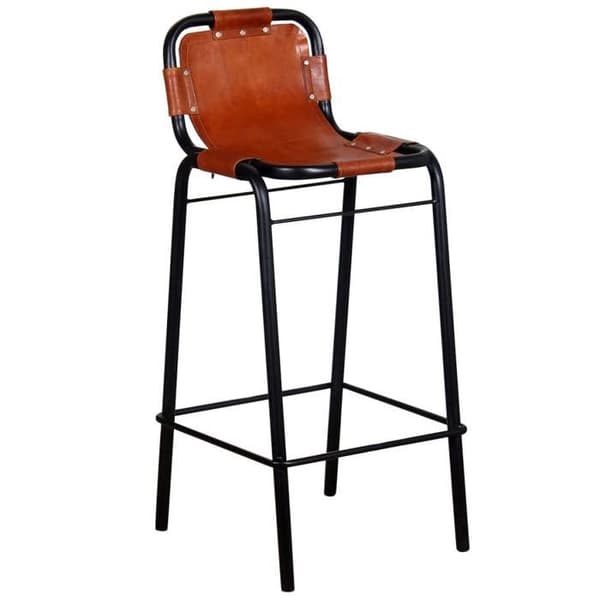 Maison Exclusive - Barstolar set om 2 äkta läder Brunt och svart
