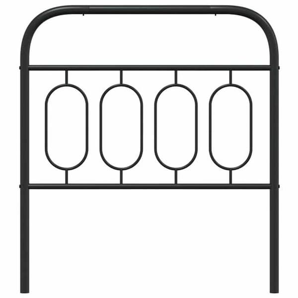 Hovedgærde - EKSKLUSIV HUS - 80 cm - sort metal - stabil stålramme - robuste ben Svart