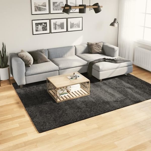 PAMPLONA modern långlugg lurvig matta antracit 200x280 cm0 [cm] Antracit