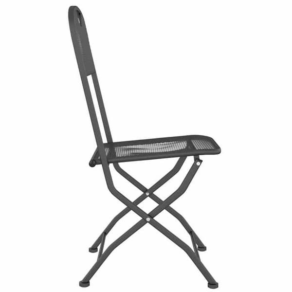 Maison Exclusive - Fällbara stolar, set om 4, i antracitgrå expanderad metallnät