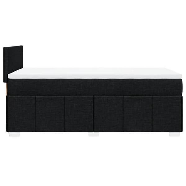 Maison Exclusive - Sengebund med lameller og madras Sort 100x200 cm Stof