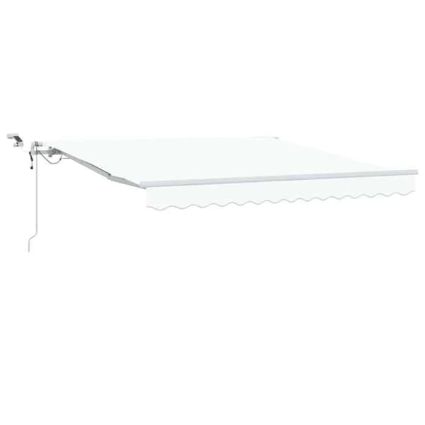 Fällbart tak - EXKLUSIVT HUS - 350 x 250 cm - Polyester - Motoriserat (fjärrkontroll) - LED-belysning Vit