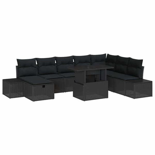 Trädgårdsmöbler - EXKLUSIVT HUS - Modulär - Polyrotin - Stålram - 6 platser med bord