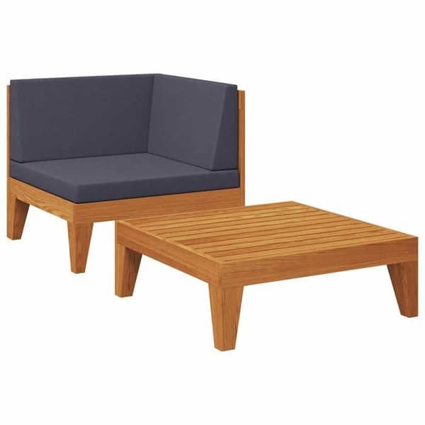 Maison Exclusive - Havegruppe 2 stk med puder i solid akacietræ