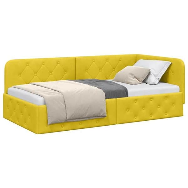 Maison Exclusive - Gul hörnsängram 90 x 200 cm Sammet