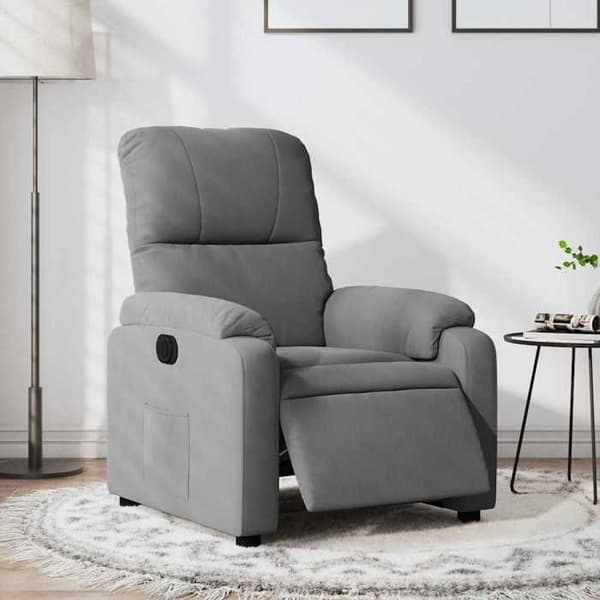 Maison Exclusive - Elektrisk lutbar fåtölj mörkgrå mikrofiber Mörkgrå