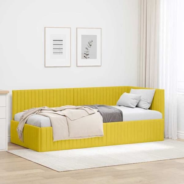 Maison Exclusive - Gul hörnsängram 90 cm x 190 cm Sammet
