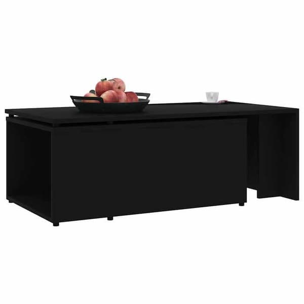 Maison Exclusive - Sort sofabord 150x50x35 cm Ingeniørtræ