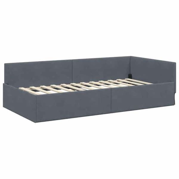 Maison Exclusive - Hörnsängram med madrass 2 pc Mörkgrå 100 x 200 cm Mörkgrå