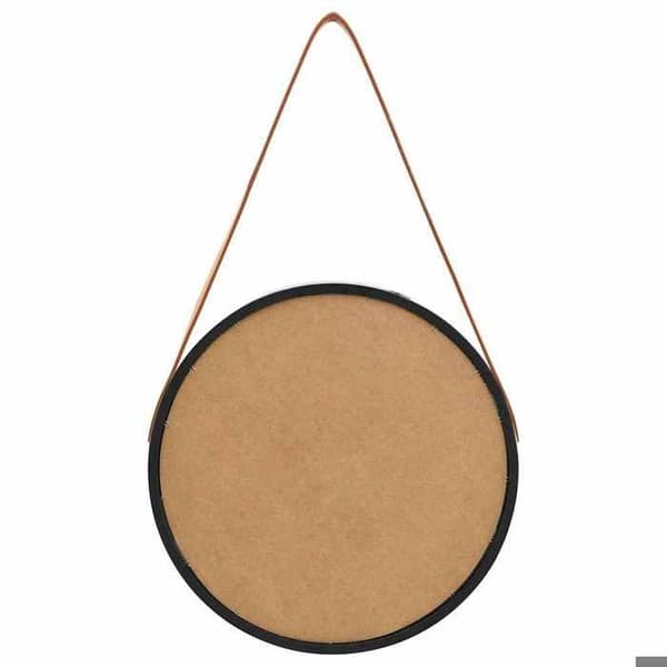 Maison Exclusive - Väggspegel med rem 40 cm Svart
