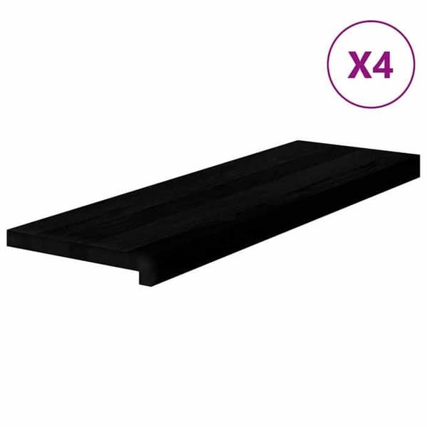 Trappe - EKSKLUSIV HUS - 4 dele - Massiv eg - 80x25x2 cm - Brun-sort brun-svart
