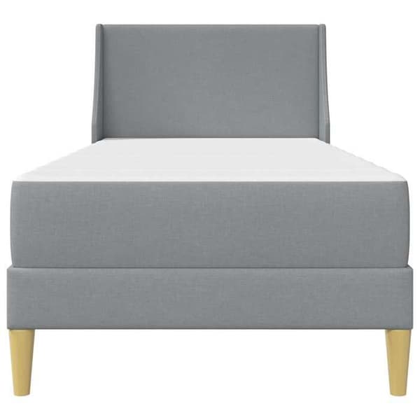 Sängram - EXKLUSIV HEM - 90 x 200 cm - Ljusgrå - Med madrass och ribbor - Andningsbart polyester tyg Ljusgrått