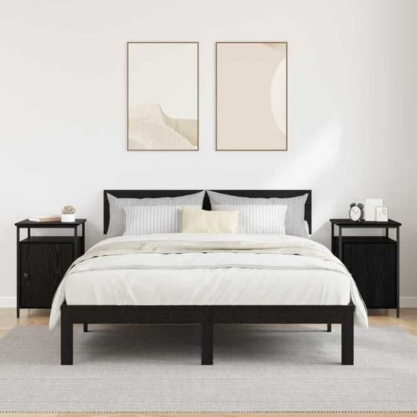 Maison Exclusive - Natbord 2 dele Sort eg 40 x 42 x 60cm