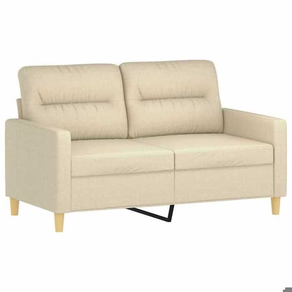 Maison Exclusive - Set med 2 soffor med kuddar i krämfärgad tyg Grädde