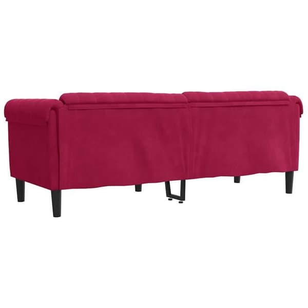 Maison Exclusive - Soffa 3-sits röd vinröd sammet