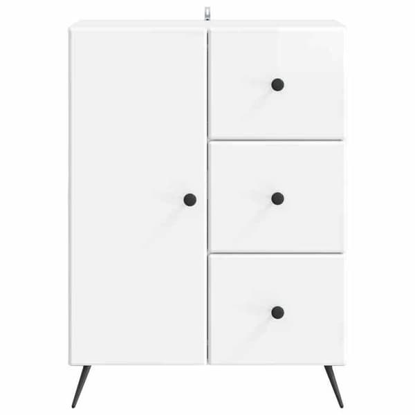 Maison Exclusive - Buffé Vit glänsande 66 x 34,5 x 90 cm Ingenjörsträ Vit