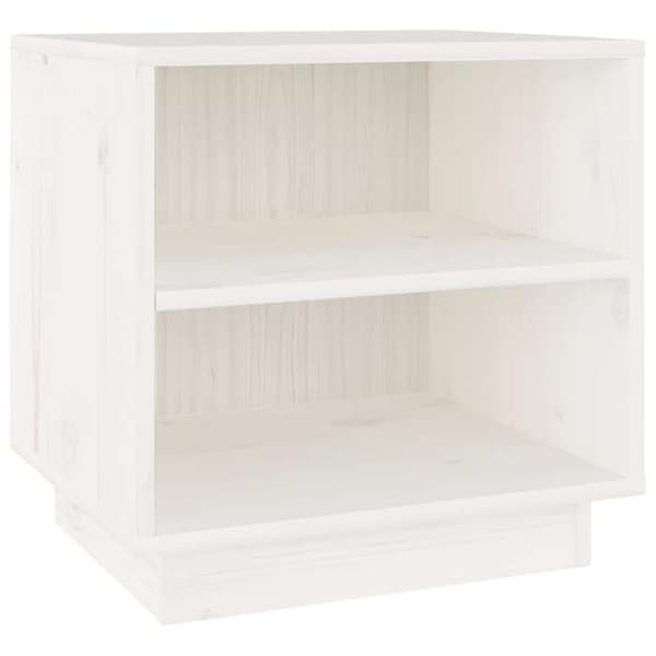 Maison Exclusive - Hvid natbord 40x34x40 cm Solid fyrretræ Vit