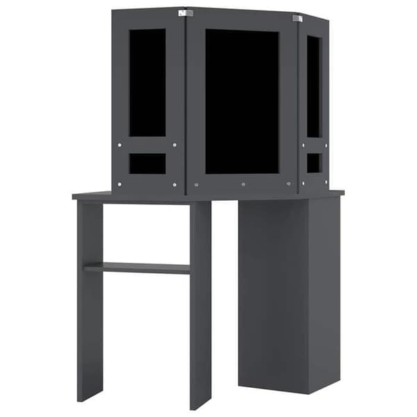 Maison Exclusive - Kulmakeittiö peili LED-valolla Harmaa 111x54x141,5 cm