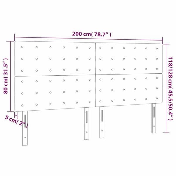 Maison Exclusive - LED Hovedgærde Creme 200x5x118/128 cm Simililæder