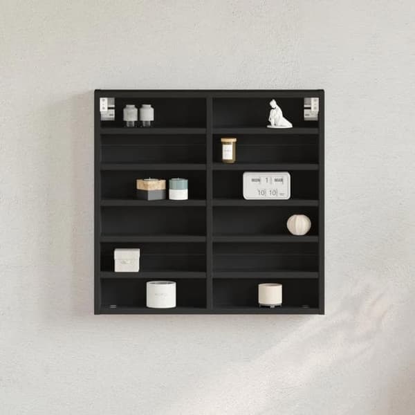 Maison Exclusive - Vitrineskab sort 60x8,5x58 cm ingeniørtræ