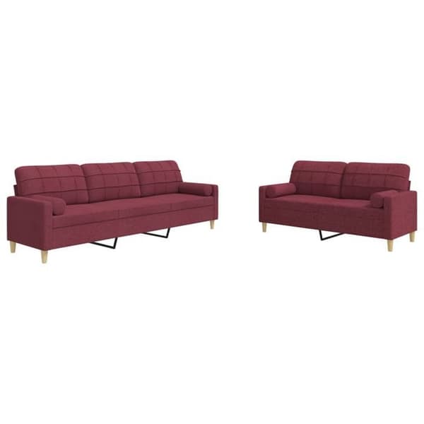 Maison Exclusive - Sæt af 2 sofaer med dekorative puder i bordeaux stof