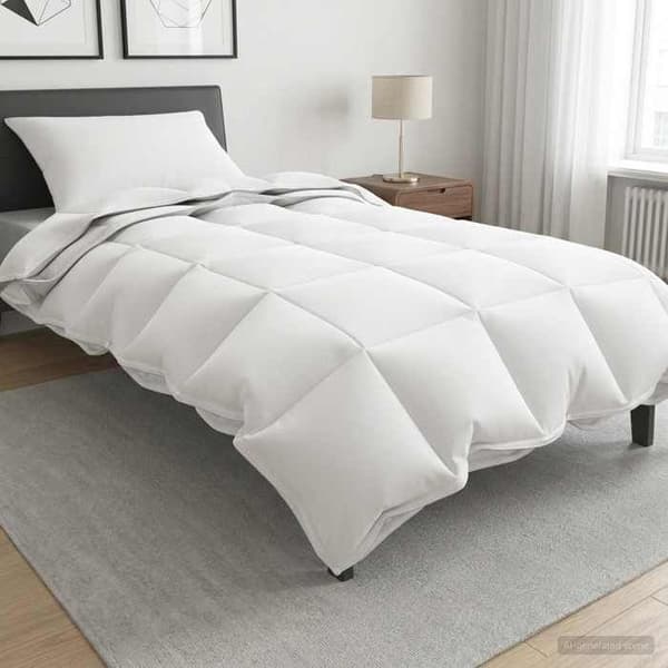 Couette - EKSKLUSIVT HUS - Helår - 135 x 200 cm - Bambusfibre & polyester - Alle årstider Vit