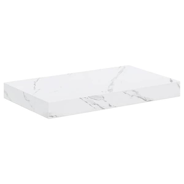 Vägghylla - EXKLUSIV HEM - Vit marmor - Ingenjörsträ - Rektangulär - 40×23,5×3,8 cm Vit (marmor)