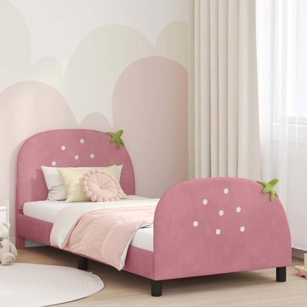 Maison Exclusive - Sengestel til børn med rosa hovedgærde 90 x 190 cm