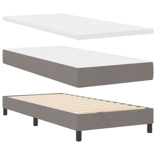 Sengestel med madras - EKSKLUSIV HUS - Boxspring seng - Taupe - 200 x 140 cm - Justerbar hovedgærde Mol